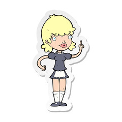 sticker of a cartoon maid