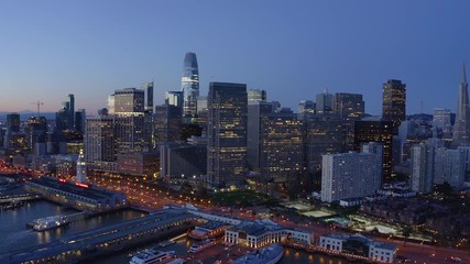 San Francisco aerial downtown skyline buildings