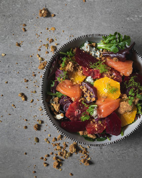 Roasted Beet Salad With Cured Salmon