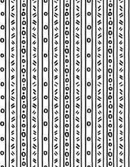 Seamless hand drawn pattern, lines and dots, vertical, triangle, black and white tribal Navajo, Aztec geometric print, ethnic hipster backdrop, texture, lines and dots