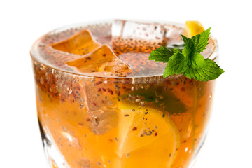 Kombucha and chia seed cocktail