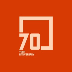 70 Year Anniversary Square Vector Template Design Illustration