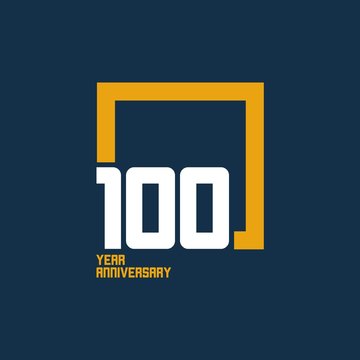100 Year Anniversary Square Vector Template Design Illustration