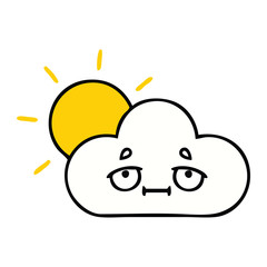 cute cartoon sunshine and cloud