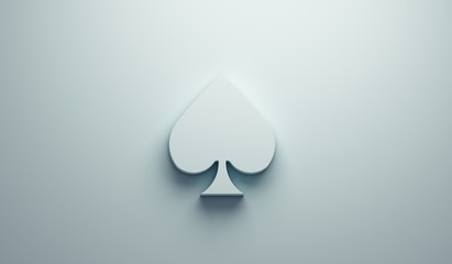 Fototapeta premium Spike Poker Card Symbol. 3D Render Illustration