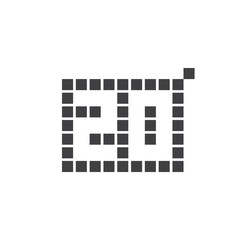 20 Year Anniversary Pixel Number Vector Template Design Illustration