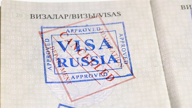 put a stamp in the passport: Russia visa, canceled