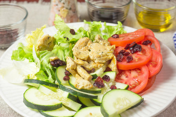 salad plate and chicken