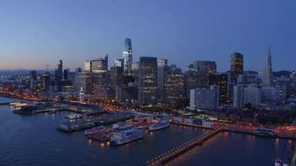San Francisco aerial downtown skyline buildings