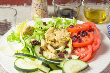 salad plate and chicken