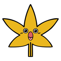 cute cartoon autumnal leaf
