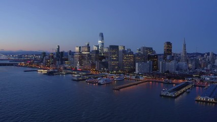 San Francisco aerial downtown skyline buildings