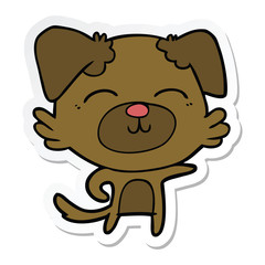 sticker of a cartoon dog pointing