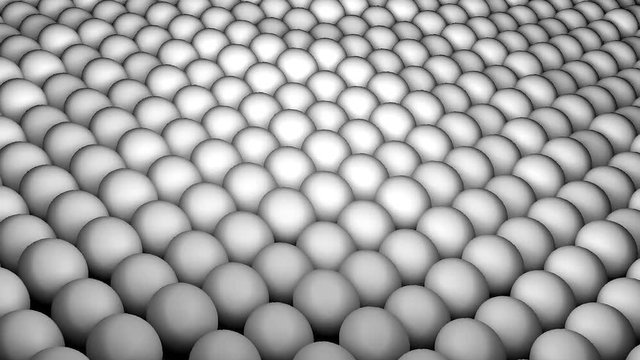 Many Abstract Spheres, Optical Illusion As Sea Waves, Isometric Background, Modern Computer Generated 3D Render Backdrop