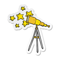 sticker of a cartoon telescope