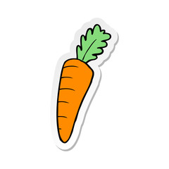 sticker of a cartoon carrot