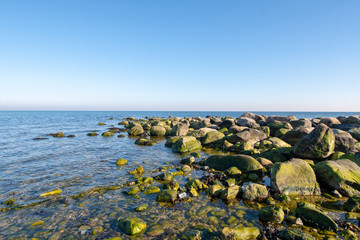 Fototapeta na wymiar rocks and sea - baltic sea - Germany -Buelk - Bülk