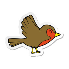 distressed sticker of a Cartoon Robin