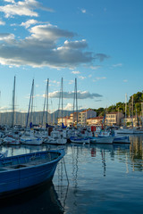 Fototapeta na wymiar August 13, 2018, small fishermans and yacht haven, marina in Saint-Mandrier-sur-Mer, Provence, France