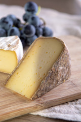 French hard cow or goat cheese Tomme or Tome, produced in French Alps