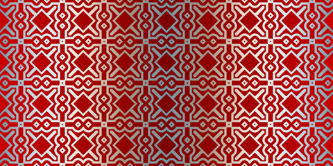 Abstract Vector Seamless Pattern With Abstract Geometric Style. Repeating Sample Figure And Line. For Fashion Interiors Design, Wallpaper, Textile Industry. Silver red color