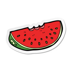 sticker of a cartoon watermelon slice