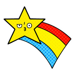 comic book style cartoon shooting rainbow star