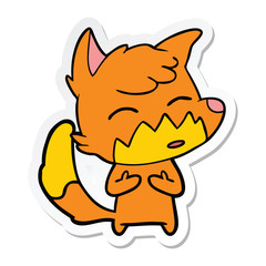 sticker of a cartoon fox