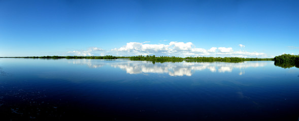 panorama of placid lake in florida