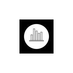 Graphs, diagram and statistics monochrome icon