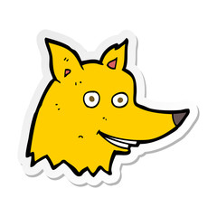sticker of a cartoon fox head