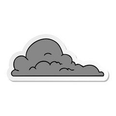 sticker cartoon doodle of white large clouds