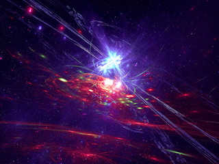Abstract cosmos background with stars and galaxy - digitally generated image