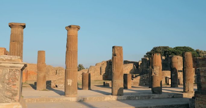 Pompeii, Italy. Remains Of Ancient Building Comitium On Territory Of Pompeii Forum
