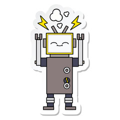 sticker of a cute cartoon robot