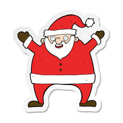 sticker of a cartoon santa claus