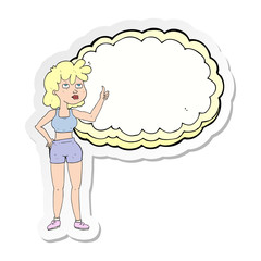 sticker of a cartoon gym woman