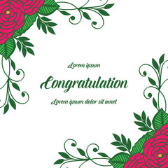 Vector illustration a crowd of beautiful leaf flower frame for greeting congratulation hand drawn