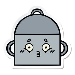 sticker of a cute cartoon cooking pot