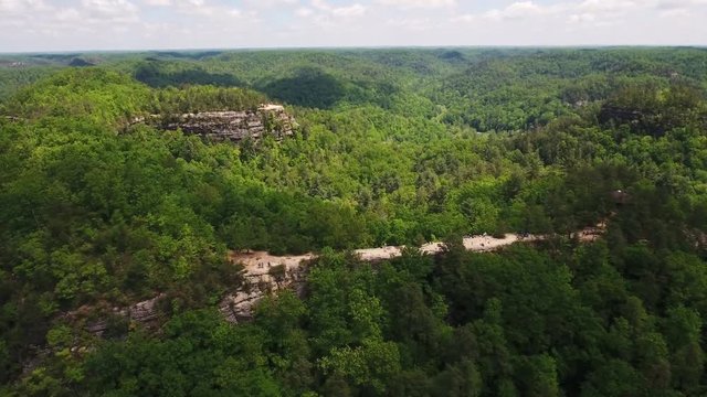 Rock formation in Natural Bridge Park, Kentucky, aerial