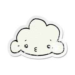 distressed sticker of a cartoon cloud