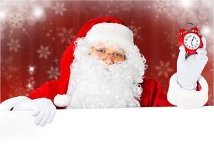 Portrait of Surprised Santa Claus on white background