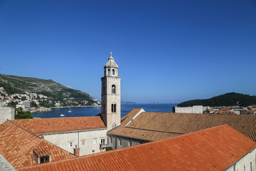 Fototapeta na wymiar View of Dubrovnik's old town from the wall