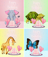 Cute animal on birthday card