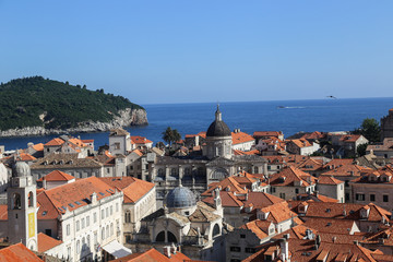 Fototapeta na wymiar View of Dubrovnik's old town from the wall