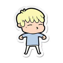 Obraz premium sticker of a cartoon frustrated man