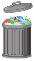 Isolated metal trash can