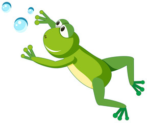 A frog character on white background