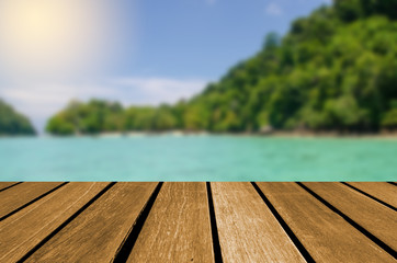 Empty wooden planks Sea