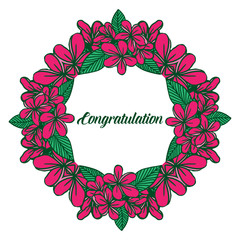 Vector illustration a crowd of flower frames that bloom for lettering congratulation hand drawn